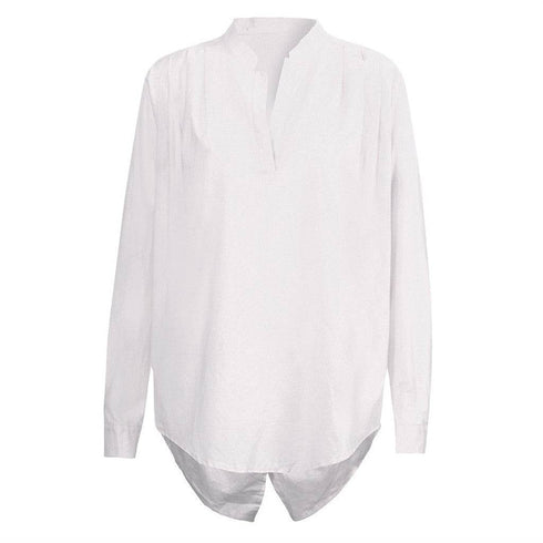 Women's V-neck Long Sleeve Solid Color